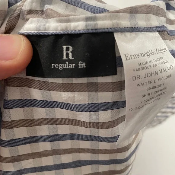 Ermenegildo Zegna Su Misura Mens Gingham Regular Fit Button Down 19 41 - Picture 8 of 10